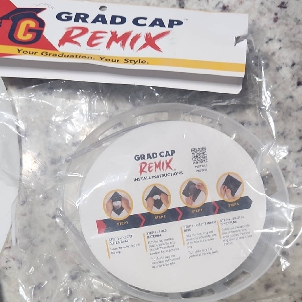 Graduation Cap Insert - White/Grey